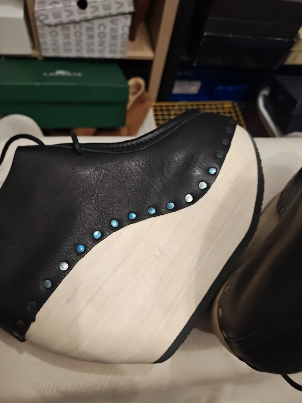 Black Platform Lace-Up Women's Shoes 37